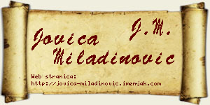 Jovica Miladinović vizit kartica